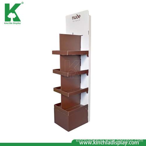 Customized Corrugated Cardboard Cosmetic Floor Shelf Display Stand